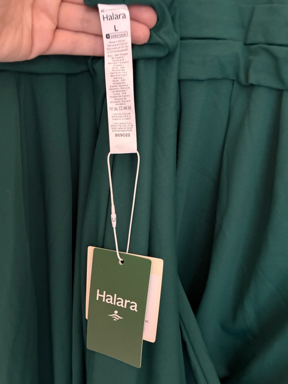 HALARA Forest Green Long Sleeve Maxi Dress size large - Picture 7 of 8